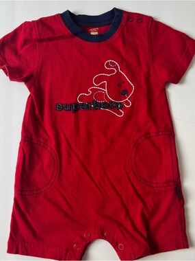 Carter's Red 'Superhero' Baby Romper 12 months boy